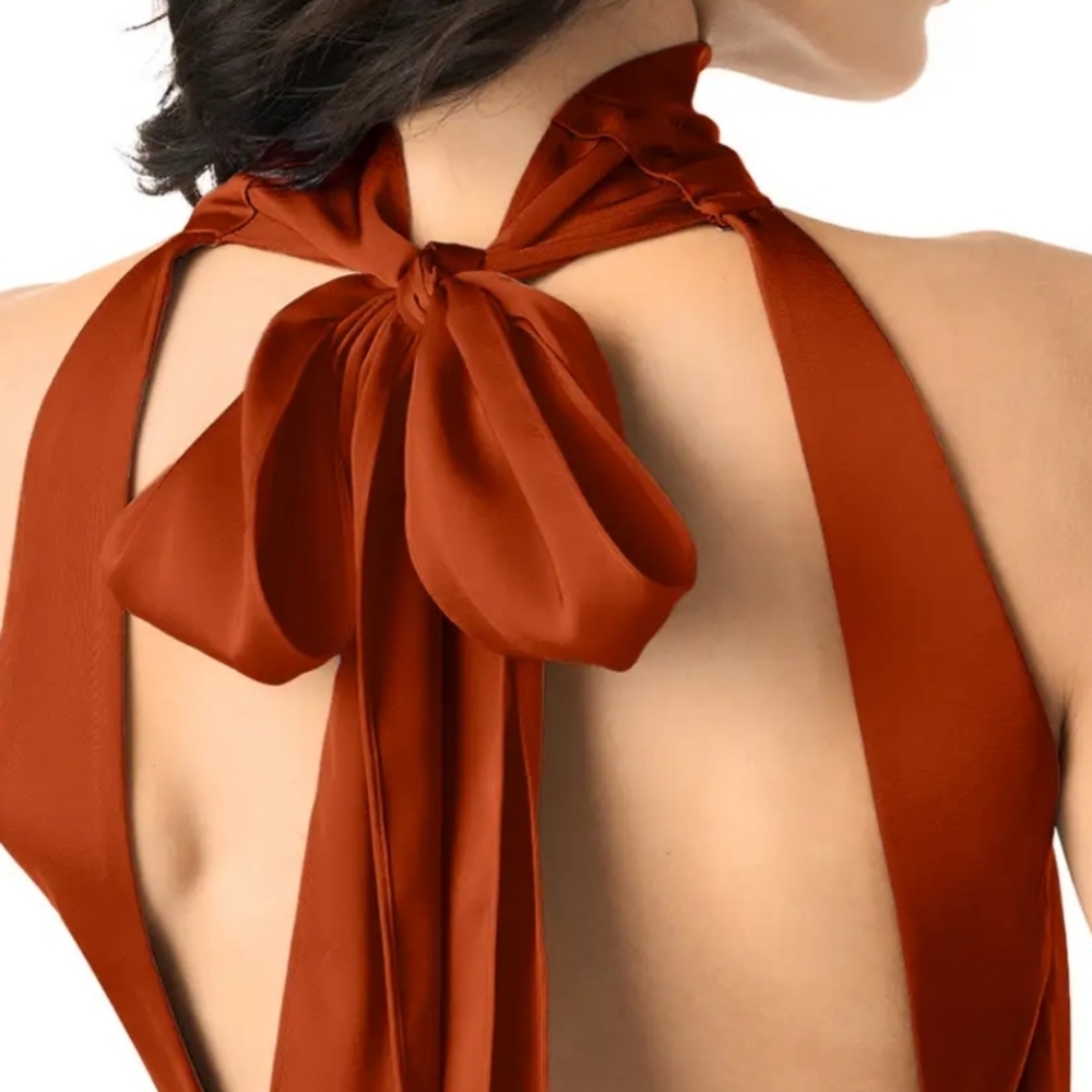 Long satin dress